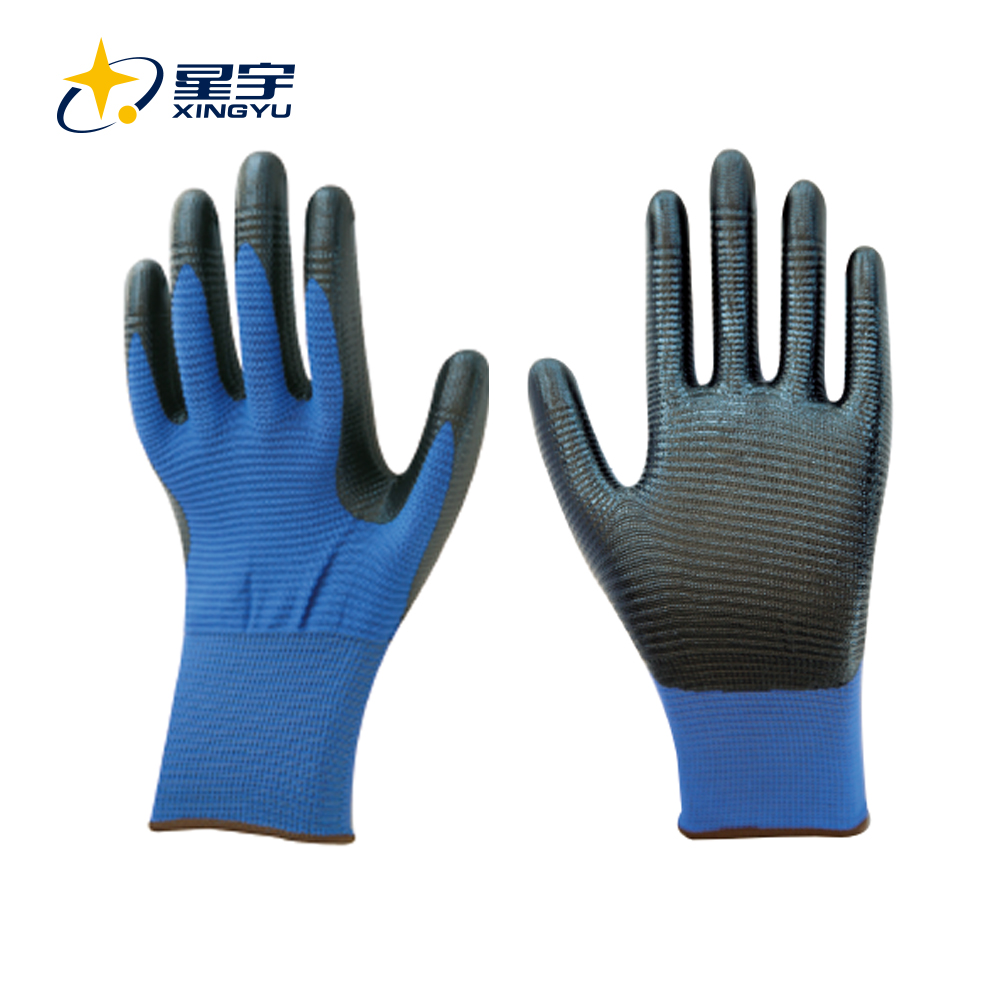 13G U3 POLYESTER SHELL,SMOOTH NITRILE COATED